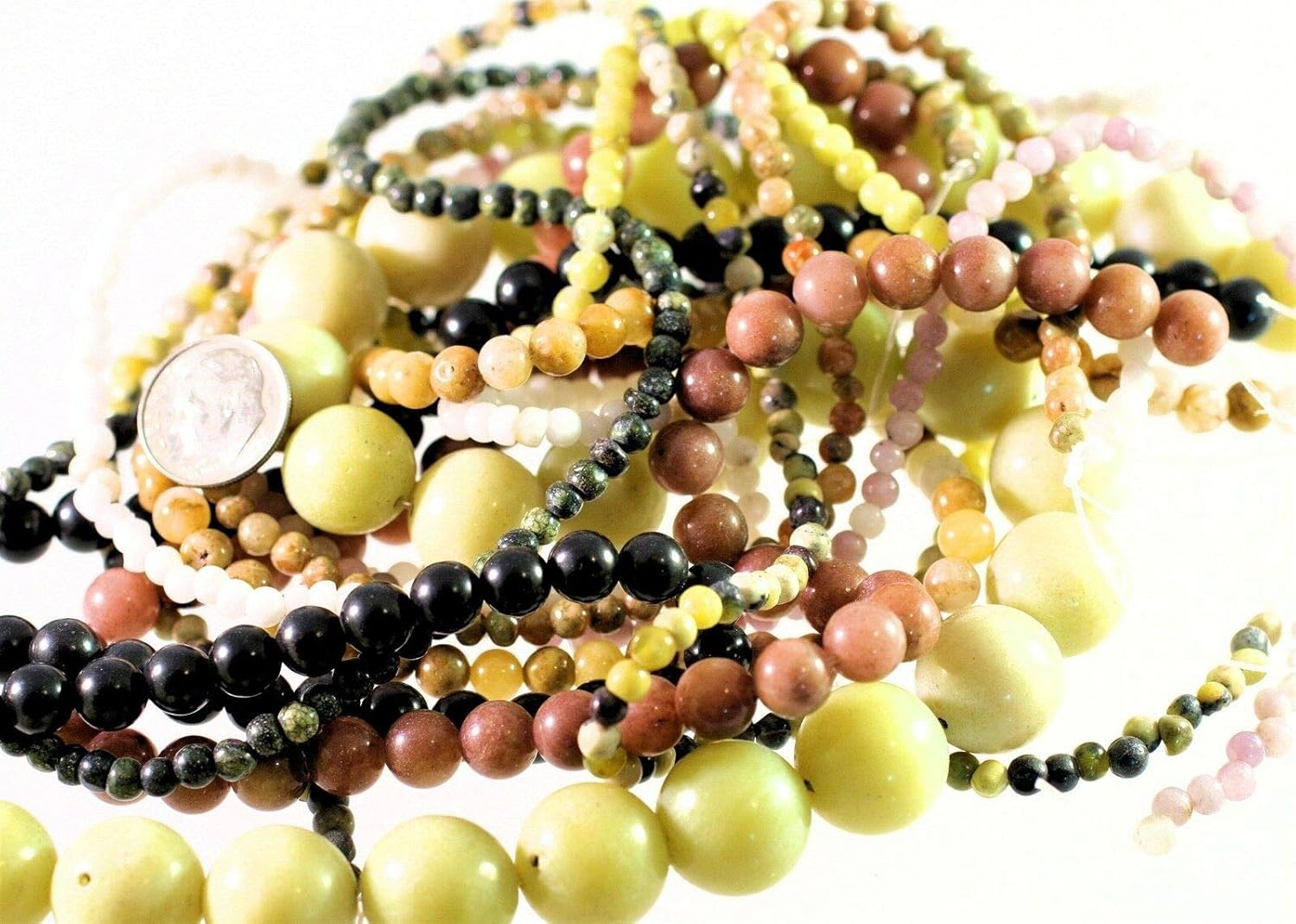 Ten 16'' Strands Gemstone Bead Mix of Assorted Shapes, Sizes & Gemstones