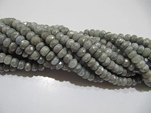 13 inch Strand of Natural gem Mystic Coated Aquamarine, 8mm rondelle Faceted Beads for DIY Jewelry Making. | Beads_05724