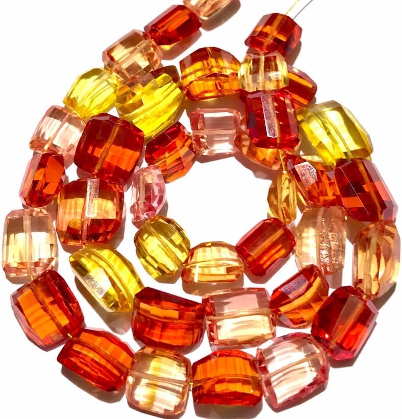 Natural PADPARADSCHA Sapphire Nuggets facated Beads 11-14 MM 18 inch Long String Jewelry Making Gemstone Beads for Necklace Bracelet