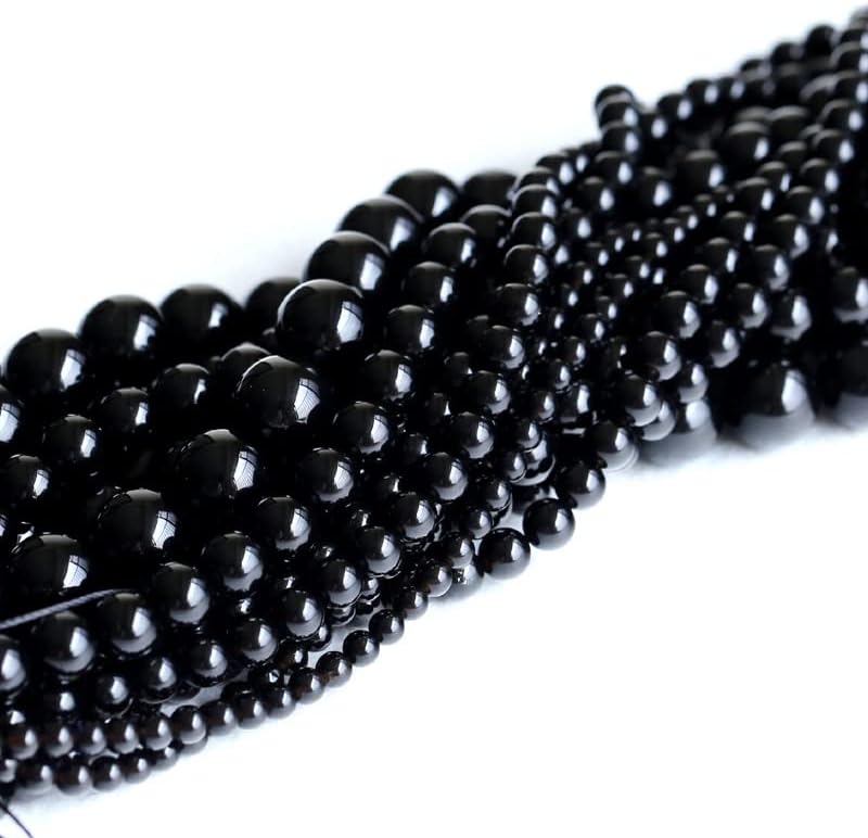 Morion Black Quartz Crystal Necklace Bracelets Earrings Ring Round Beads For Jewelry Making Gemstone Semi-Precious 05213