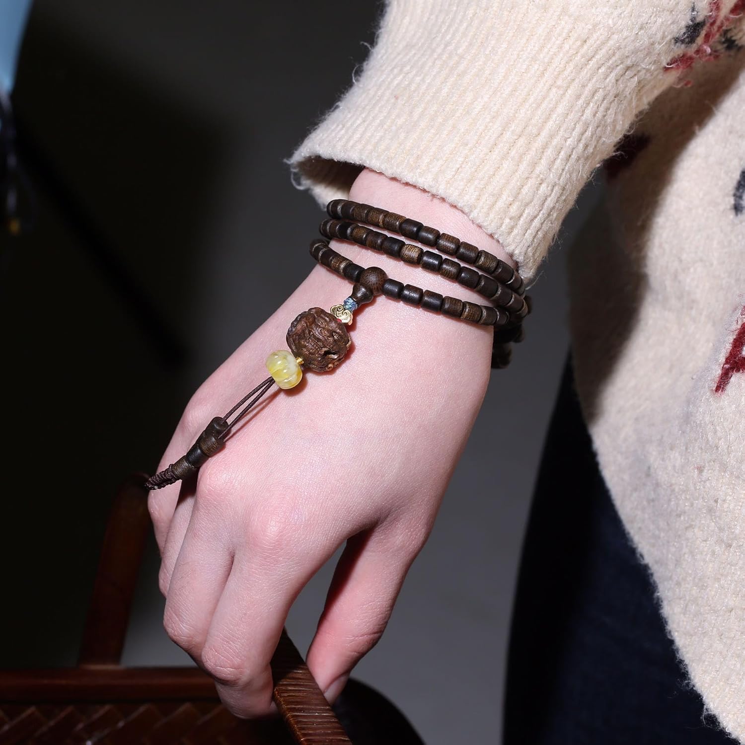 Brunei Soft Silk Agarwood 6mm Barrel Beads + Wealth-Attracting Fragrance Cloud Miraculous Sweetness