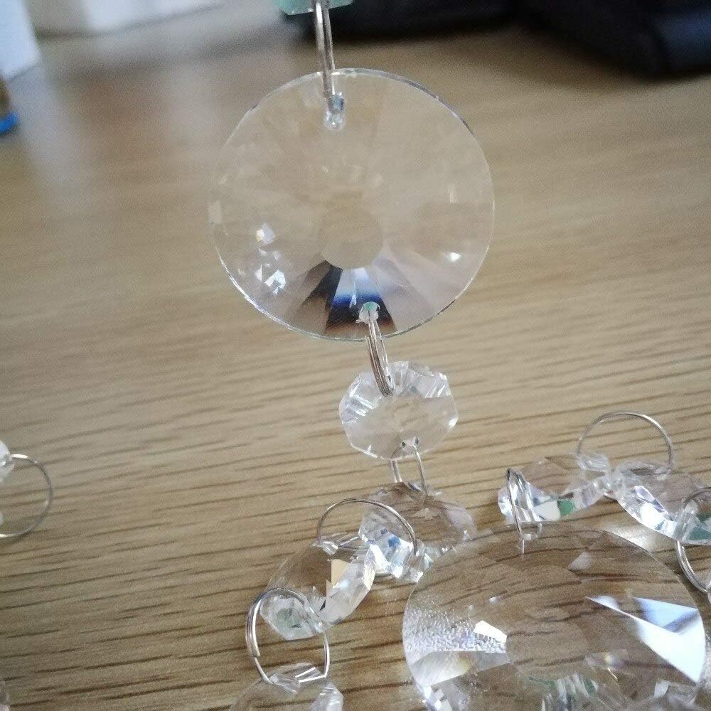 Chandelier Crytal s clear 20meters 14mm octagon beads30mm crystal sunflower beads pendants for wedding home lamp curtain chains decor