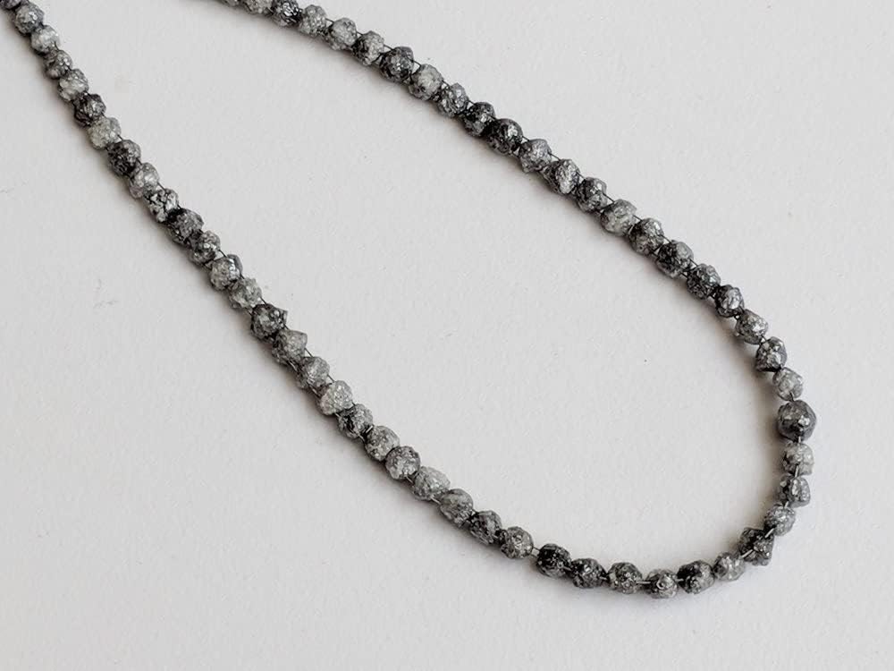 4-5-5mm Perfect Natural Round Gray Raw Diamond, Rough Diamond Rondelle Bead Side Drilled, Double Drilled Diamond Bracelet - (5Pcs To 10Pcs), 4.5-5 MM Approx.