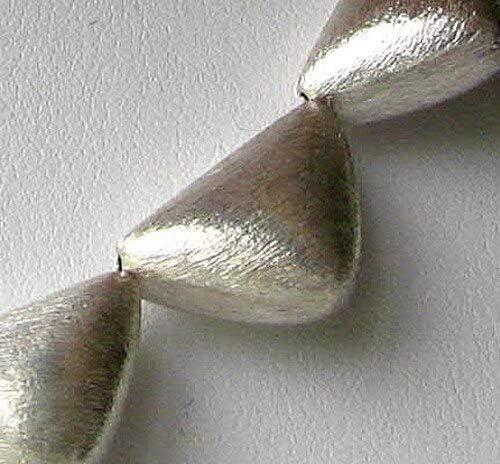Designer 12 Brushed Silver Triangle Bead (24 Grams) 8 inch Strand 107236 for Jewelry Making
