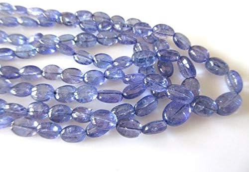 Tanzanite Oval Beads, Smooth Tanzanite Oval Beads, Multi Strand Tanzanite Necklace, 4 Strand Multi Layer Tanzanite Necklace