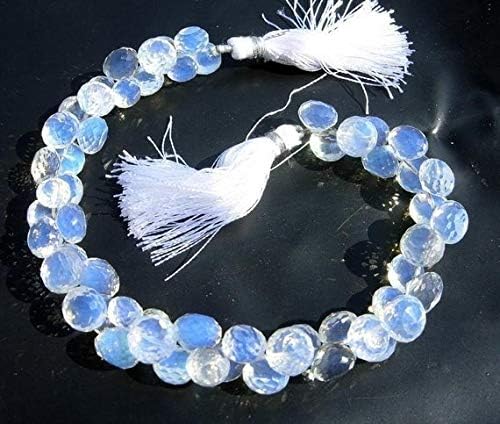 13 inch natural beads strand of 9-10mm faceted onion opalite gemstone briolletes beads for DIY jewelry - necklace, bracelet, earring, ring.