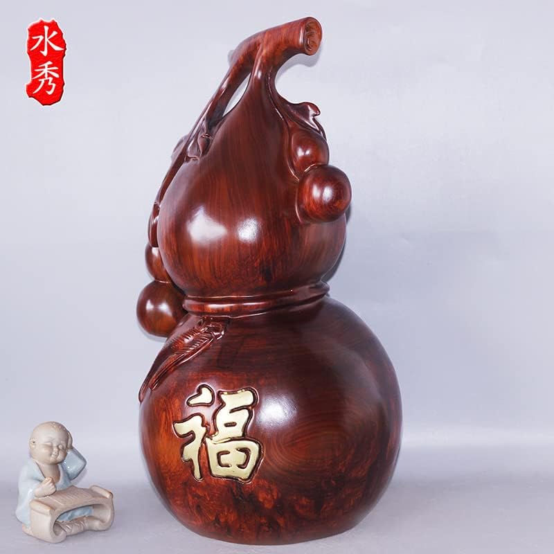 工艺雕刻福禄摆件 风水镇宅 刺猬紫檀葫芦(刺猬紫檀葫芦 37 * 18 * 19cm)