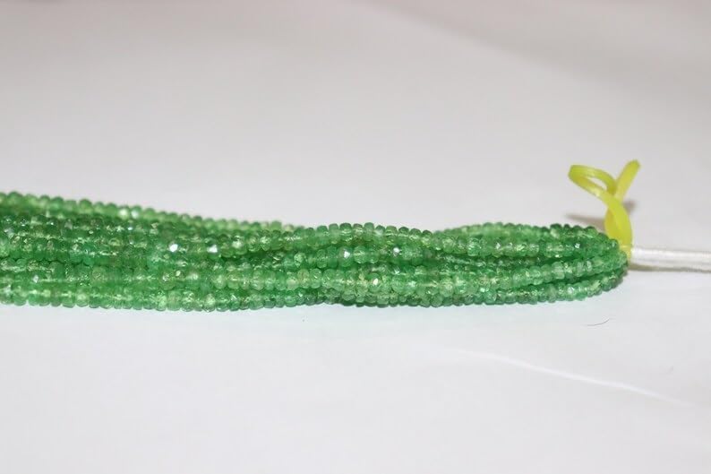 Tsavorite Faceted Rondelle Beads 3-6 mm Tsavorite Faceted Beads Tsavorite Rondelle Beads Tsavorite Beads Strand