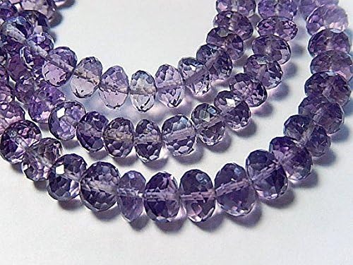 13 inch natural beads strand of 5mm faceted rondelle amethyst gemstone beads for DIY jewelry - necklace, bracelet, earring, ring.