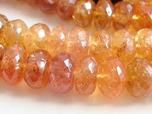 8-8.5mm, 7 inch Strand Gorgeous Genuine Pink Golden Imperial Topaz Faceted Lovely Rondelle