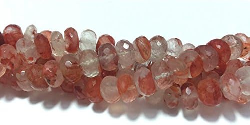 13 inch natural beads strand of 8mm faceted rondelle graphic quartz gemstone beads for DIY jewelry - necklace, bracelet, earring, ring.