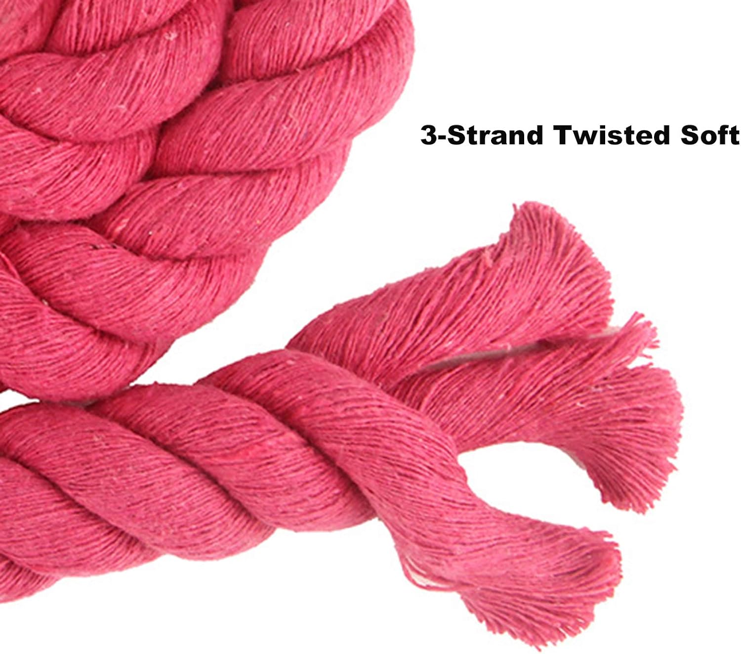 Cotton String Ball, Elastic Cord, Thread Beading String,Macrame Cord 20mm x 10m/20m/30m,3-Strand Twisted Soft Colored Macrame Cotton Rope,Basket Rope Thick String Cord for Wall Hanging, Knotting, DIY