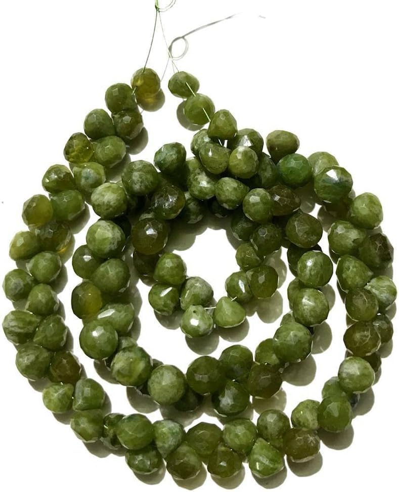 Natural Natural Green Wonder Sapphire Onion facated Beads 8 MM 18 inch Long String Jewelry Making Gemstone Beads for Necklace Bracelet