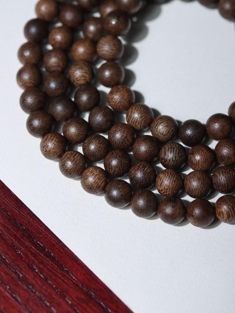 Agarwood Brunei Black Chess Agarwood Skewer 8mm*108pcs Submerged Grade Buddha Bead Rosary