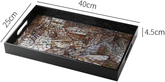 Tray Decor European Coffee Table Shell Tea Tray Home Decoration Fruit Tray Skin Care Jewelry Storage Tray Food Tray(B,Medium)