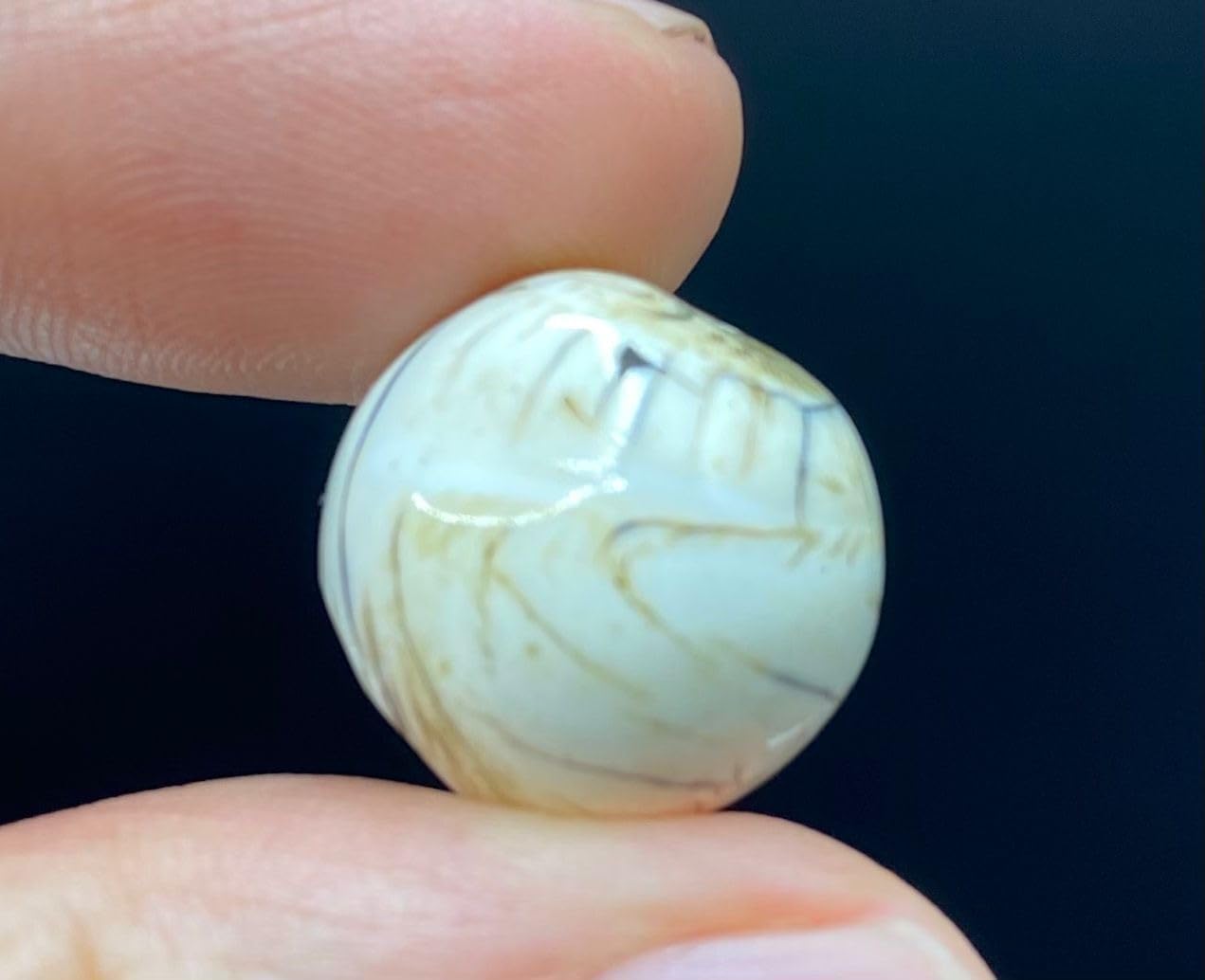 Handcrafted Nepalese Tibetan Natural Shell Pearl Bead 16x17mm – 6.88g Round Carved Bead for Jewelry Making, Craft Supplies, DIY Necklace & Bracelet Design,Loose Beads,Prayer Mala,Amulet (20)