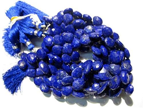 1 Strand Natural Lapis Lazuli Heart Shaped Briolettes - 7x7mm to 8x8mm - 8 Inch Code-HIGH-19414