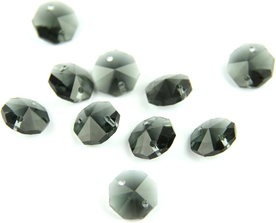 Hanging Crystals Prisms 14mm Octagon Beads 100pcs/500pcs/1000pcs Chandelier Crystal Prisms Hanging Pendant Hangings Crystals for Decoration(1 Hole,1000pcs)