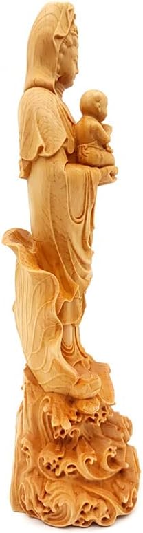 崖柏木送子观音摆件 客厅装饰工艺品规格：20×7×6.5cm 摆饰(崖柏木送子观音摆件)