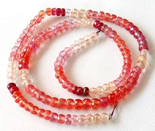 13 inch natural beads strand of 4-4.5mm faceted rondelle multi zircon gemstone beads for DIY jewelry - necklace, bracelet, earring, ring.