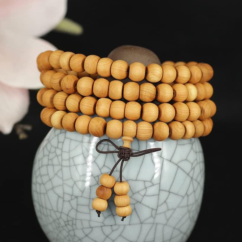 崖柏素珠珠手链手串项链民族风佛珠手链手串饰品工艺(崖柏珠手工7*9)