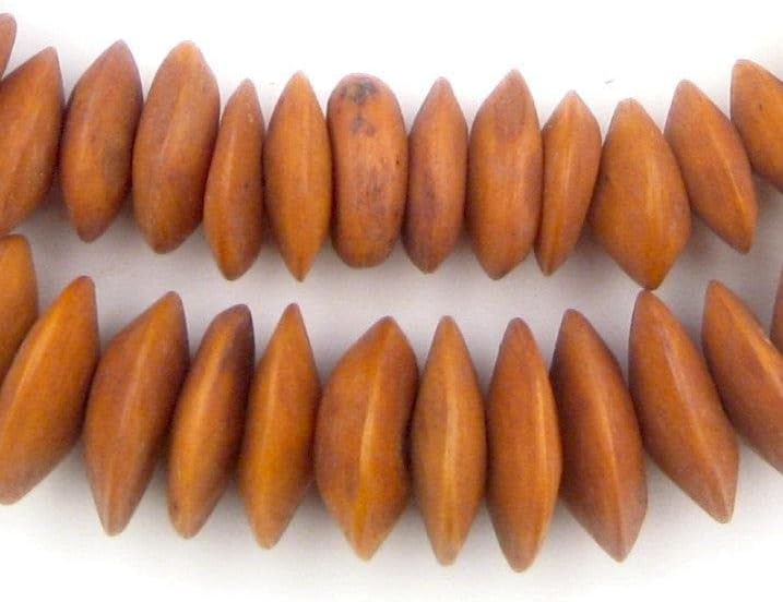 The Bead Chest Nigerian Camel Bone Beads - Full Strand of African Beads (Brown)