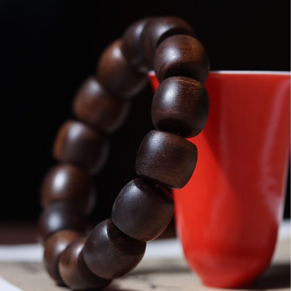 Agarwood 16mm x 14pcs Old Material Fusen Red Earth Agarwood Skewers Buddha Beads Rosary