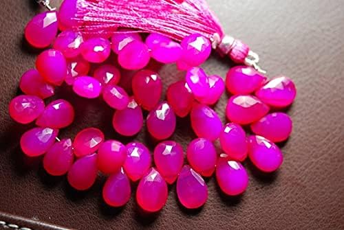 7 inch Strand of Natural Chalcedony 10-13mm pear Faceted briolette Beads for DIY Jewelry Making. |BRIO_01843