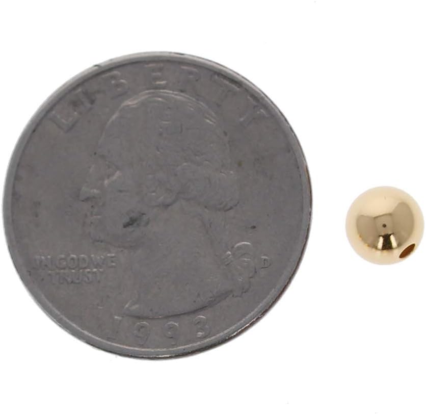 6mm Gold Filled Round Beads, 100 PCS, Seamless Gold Beads