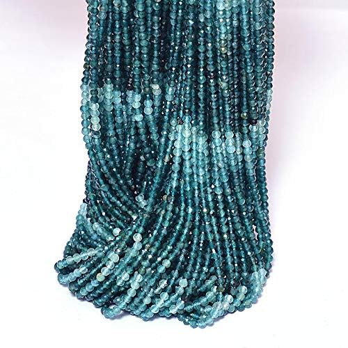 Extremely Rare Natural Grandidierite 2mm-3mm Micro Faceted Rondelle Beads | 13