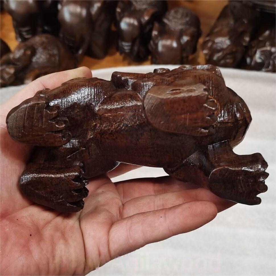 Agarwood A Pair Hand Carving Vietnam Wild Agarwood Kirin Fengshui Decoration Agarwood