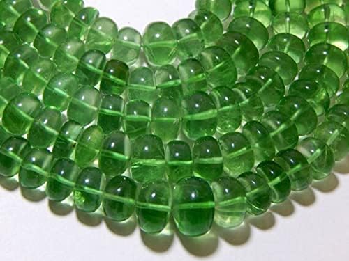 Fluorite Green Smooth Beads Roundell Shape 'Big Size' 7.5x13.mm 8.5''Inches