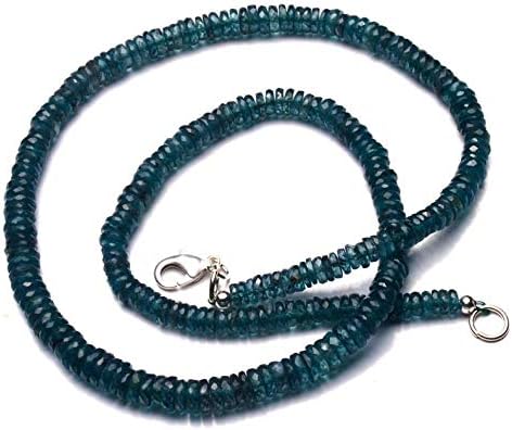 Natural Rare Gemstone Orissa India Green Color Kyanite 5 to 6MM Faceted Heishi Beads 18 Inch Full Strand Fine Qulaity Complete Necklace