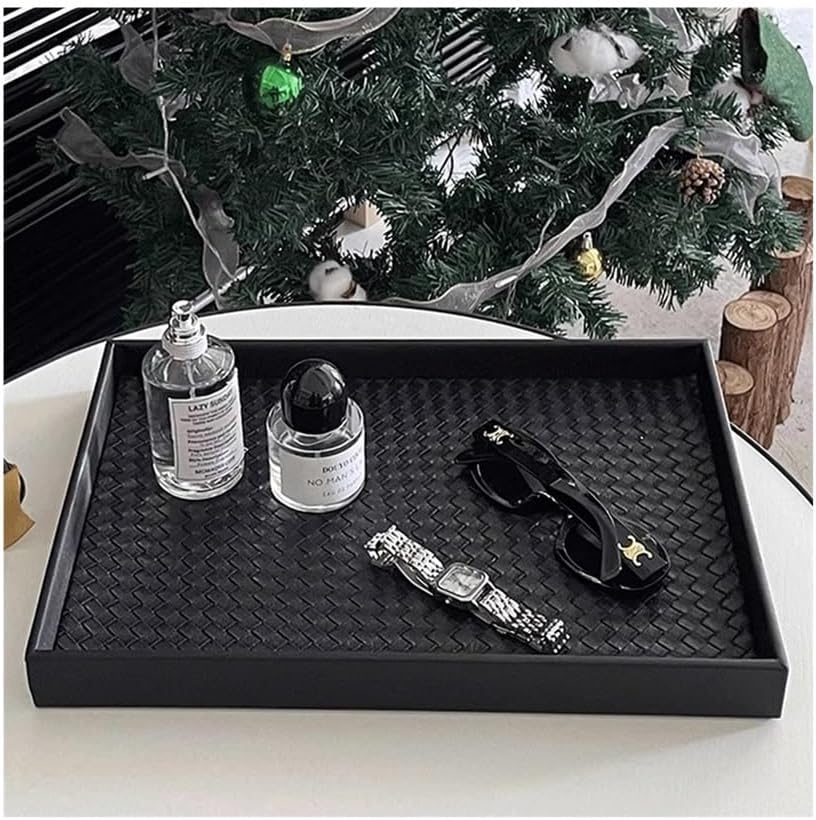 Trays Black Wooden Tray Rectangular Aromatherapy Jewelry Necklace Display Tray Object Storage Tray Bathroom Bath Dessert Juice Tray They are Perfect for Serving Guests Drinks and app