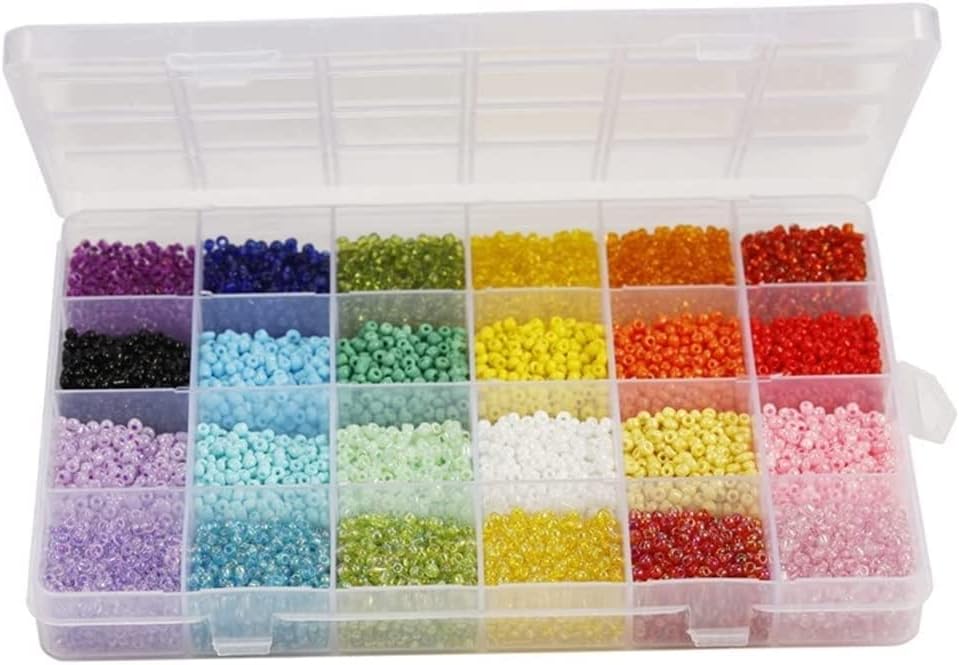 Marycan 3mm Glass Seed Beads Kit 12000pcs Colorful Seed Beads Round Beads for DIY Bracelet Necklace Jewelry Making for All People