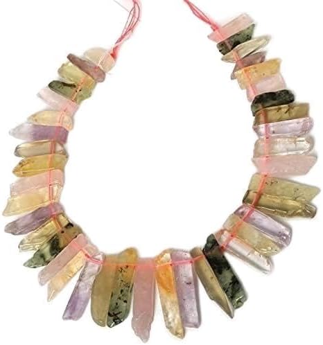 Crystal Home Collections Irregular New 1Strand/Lot Approx.38cm/15 Gravel Natural Chip Gold Crystal Quartz Bracelet Beads Crystal Loose Spacer Beads - Room Decoration (Color : Crystal)