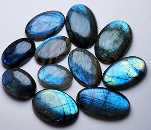 11 pieces,blue flash rainbow flash labradorite smooth large cabuchon 25-36mm