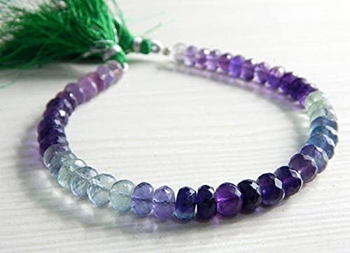 Fluorite Shaded Faceted Beads Rondelle Shape 6.mm Approx 8