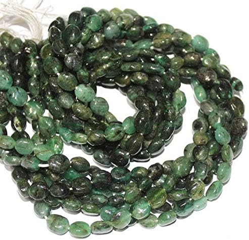 1 Strand Emerald Oval Smooth 14'' Long Strand Gemstone Beads, Jewelry Supplies for Jewelry Making, Bulk Beads, for Meditation Jewellery for Reiki Healing Mystic Gemstone Size 5mm to 6mm