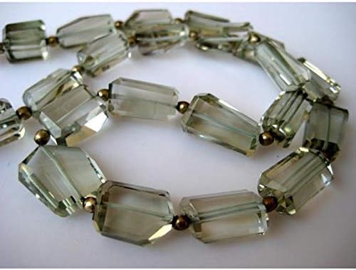 Green Amethyst Beads, Nugget Beads, Step Cut, AAA Gems, Faceted Gemstones, 14x12 to 20x6mm Beads, 19 Inch Strand Code-HIGH-50830