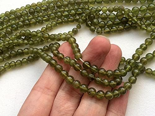 BEADS GEMSTONE 5 Strand Natural Vessonite Beads, Plain Green Vessonite Round Beads, Vessonite Necklace, 4.5-5mm Beads Code-HIGH-17819