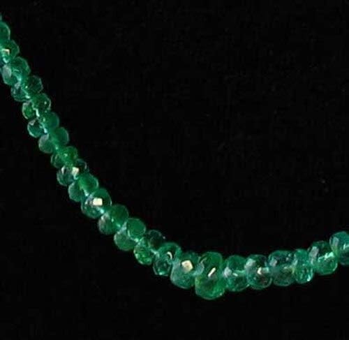26.5cts Natural AAA Emerald Roundel Bead Strand 109901 for Jewelry Making