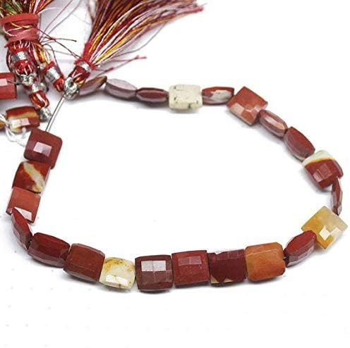 1 Strand mookaite Rectangle chiclet Faceted 8'' Long Strand Gemstone Beads, Jewelry Supplies for Jewelry Making, Bulk Beads, for Meditation Jewellery for Reiki Healing Mystic Gemstone Size 10mm