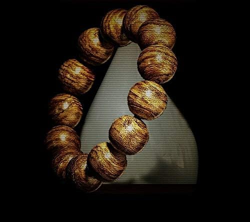 GLW HaiNan 16 Mm Japa Mala Meditation Wild Agarwood Aloewood Prayer Beads #3136