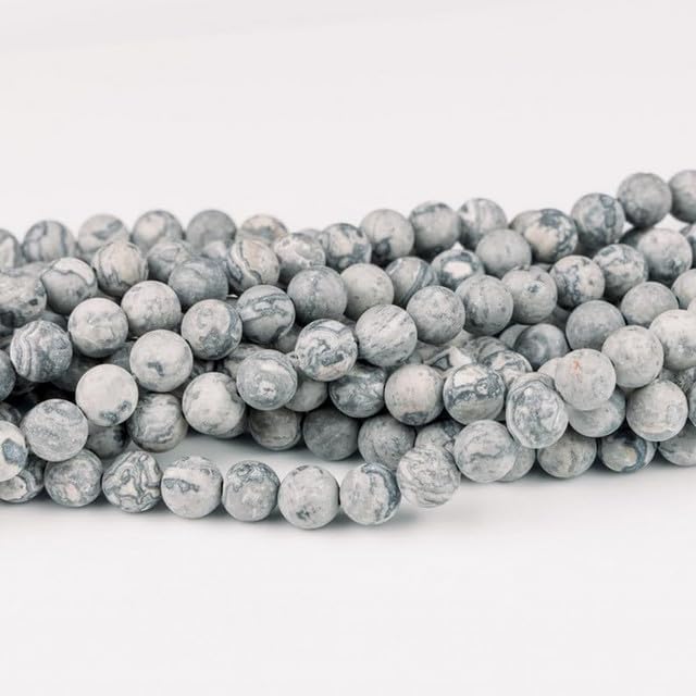 Natural Matte Grey Jasper rondelle Smooth Beads 6mm 8 inch Long String Jewelry Making Gemstone Beads for Necklace Bracelet CHIK-STRD-77420