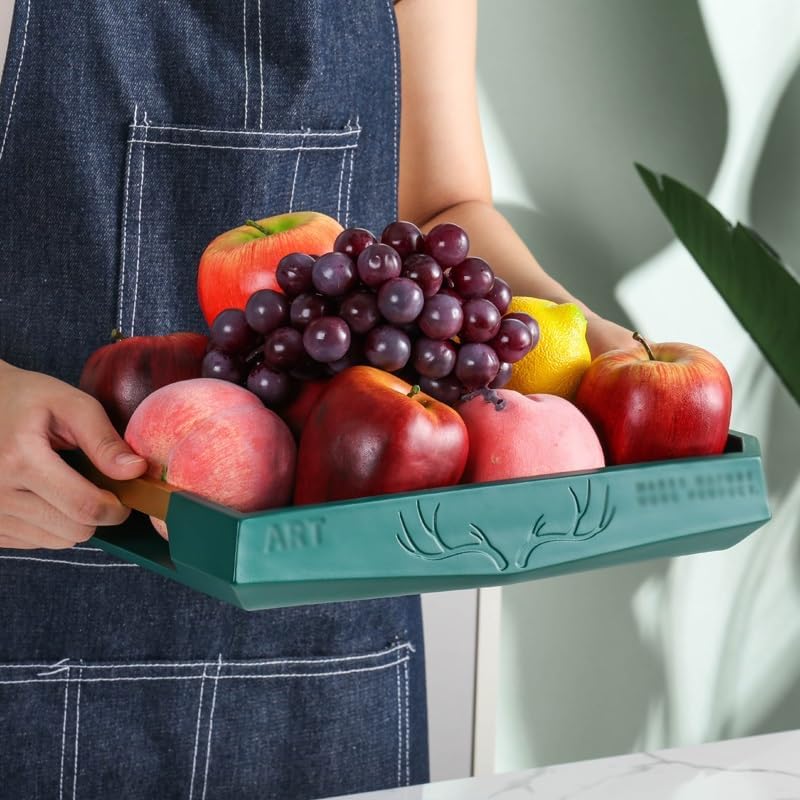 Tray Decor Home Reception Tray Fruit Plate, Home Bedroom Modern Simple Coffee Table Snack Decoration Tray Food Tray(B)