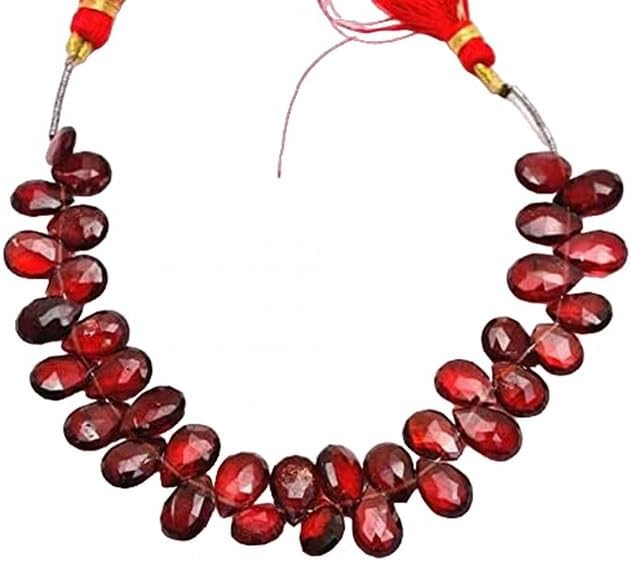 Red Garnet Pear Shape Briolette Beads 10x7 mm 7 inch lot of 5 Strands Chik-STRD- 91884