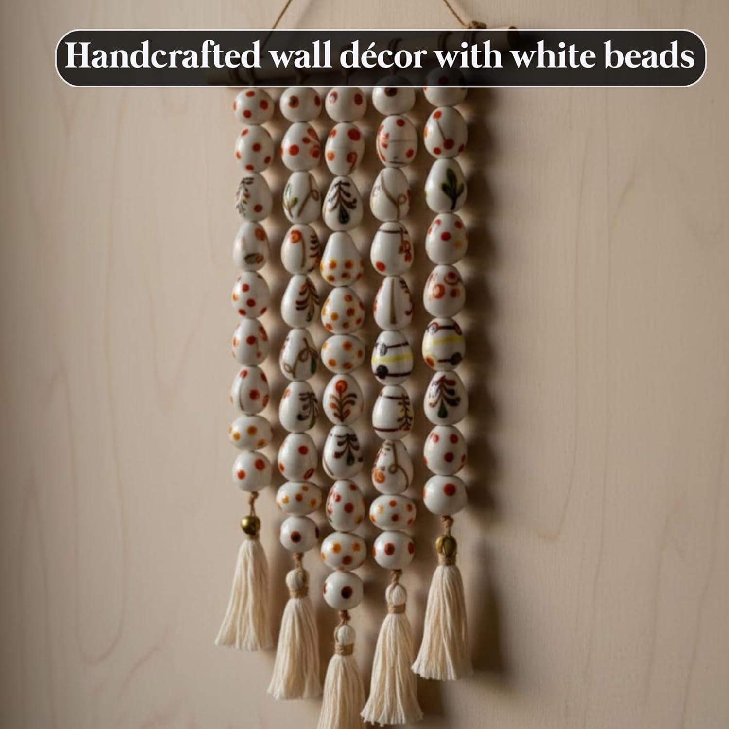 Glass Beads for Jewelry Making, White, Handmade Decorative Craft Beads (20)