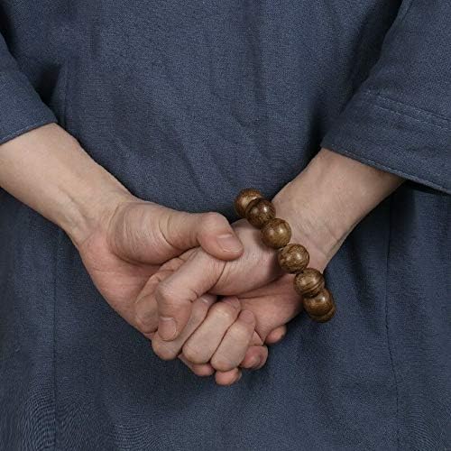 GLW HaiNan 16 Mm Japa Mala Meditation Wild Agarwood Aloewood Prayer Beads #3136