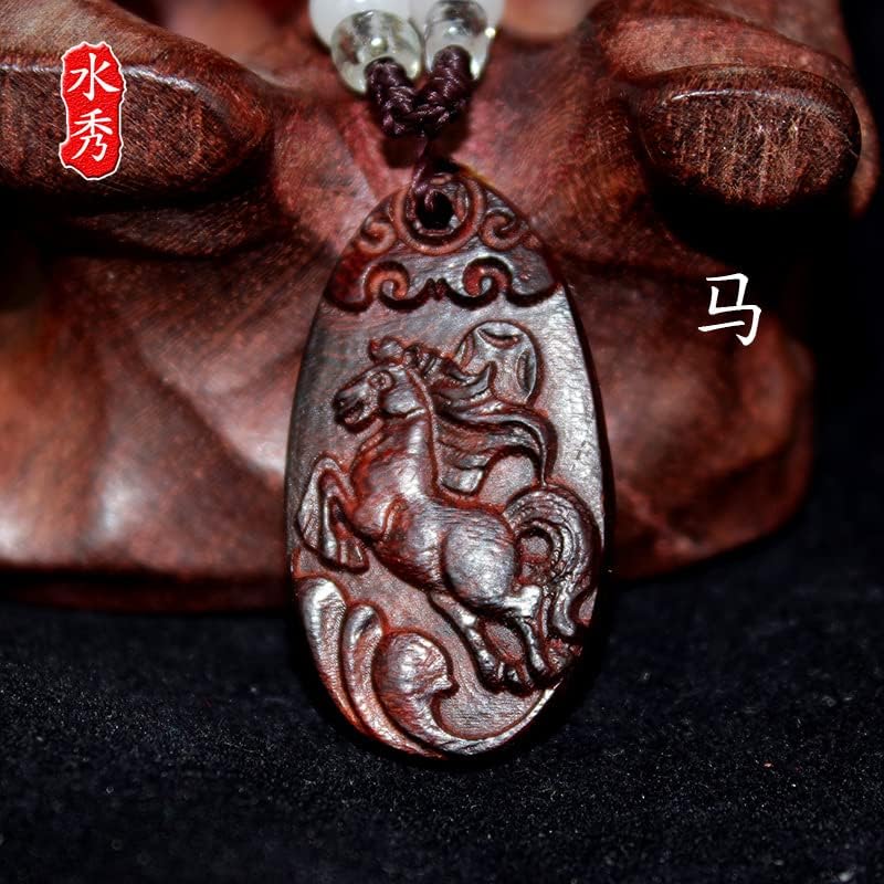 印度小叶紫檀雕刻项链生肖挂坠十二生肖吊坠本命年(12生肖一套)